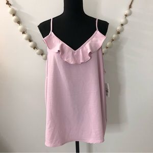 Ophelia Rose Light Woven Cami Tank Top Plus Size 1X light purple/pink